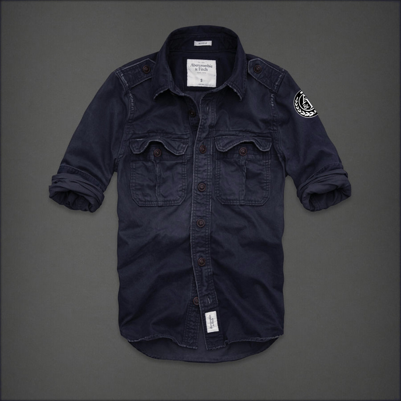 Abercrombie Fitch Hombres Lavado Algodón Camisa AF7035